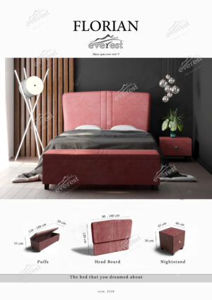 تاج بالاسری تختخواب باکس مدل فلورینا