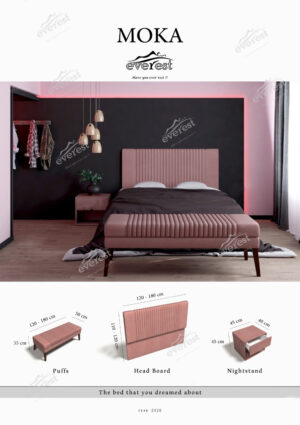 تاج بالاسری تختخواب باکس مدل موکا