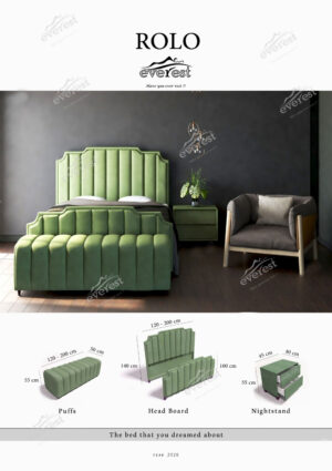 تاج بالاسری تختخواب باکس مدل رولو