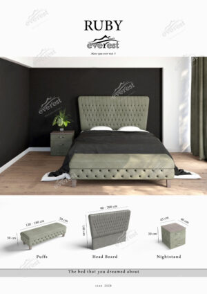 تاج بالاسری تختخواب باکس مدل روبی