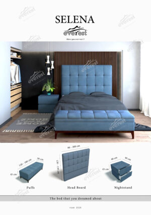 تاج بالاسری تختخواب باکس مدل سلنا