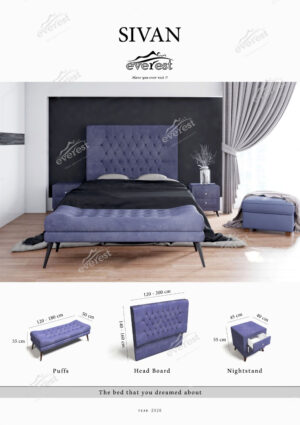 تاج بالاسری تختخواب باکس مدل سیوان