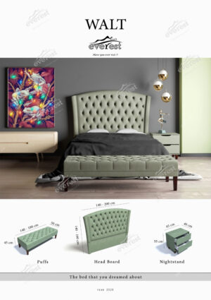 تاج بالاسری تختخواب باکس مدل والت