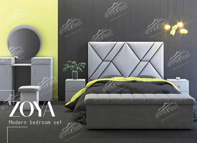 Zoya تاج بالاسری تختخواب باکس مدل زویا